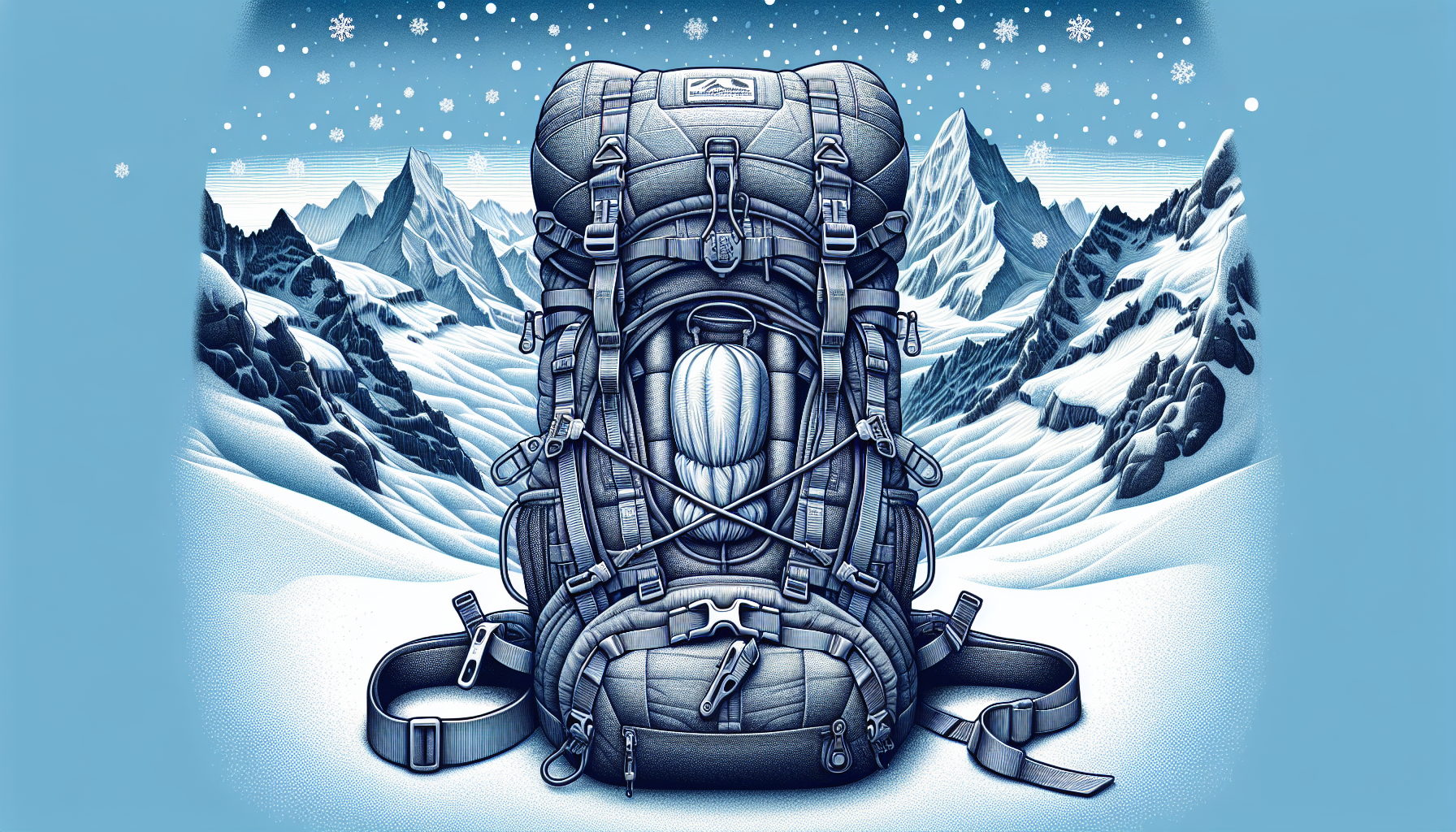 Ilustracja plecaka lawinowego z poduszkami powietrznymi, pokazująca jego zalety w sytuacjach zagrożenia lawinowego.