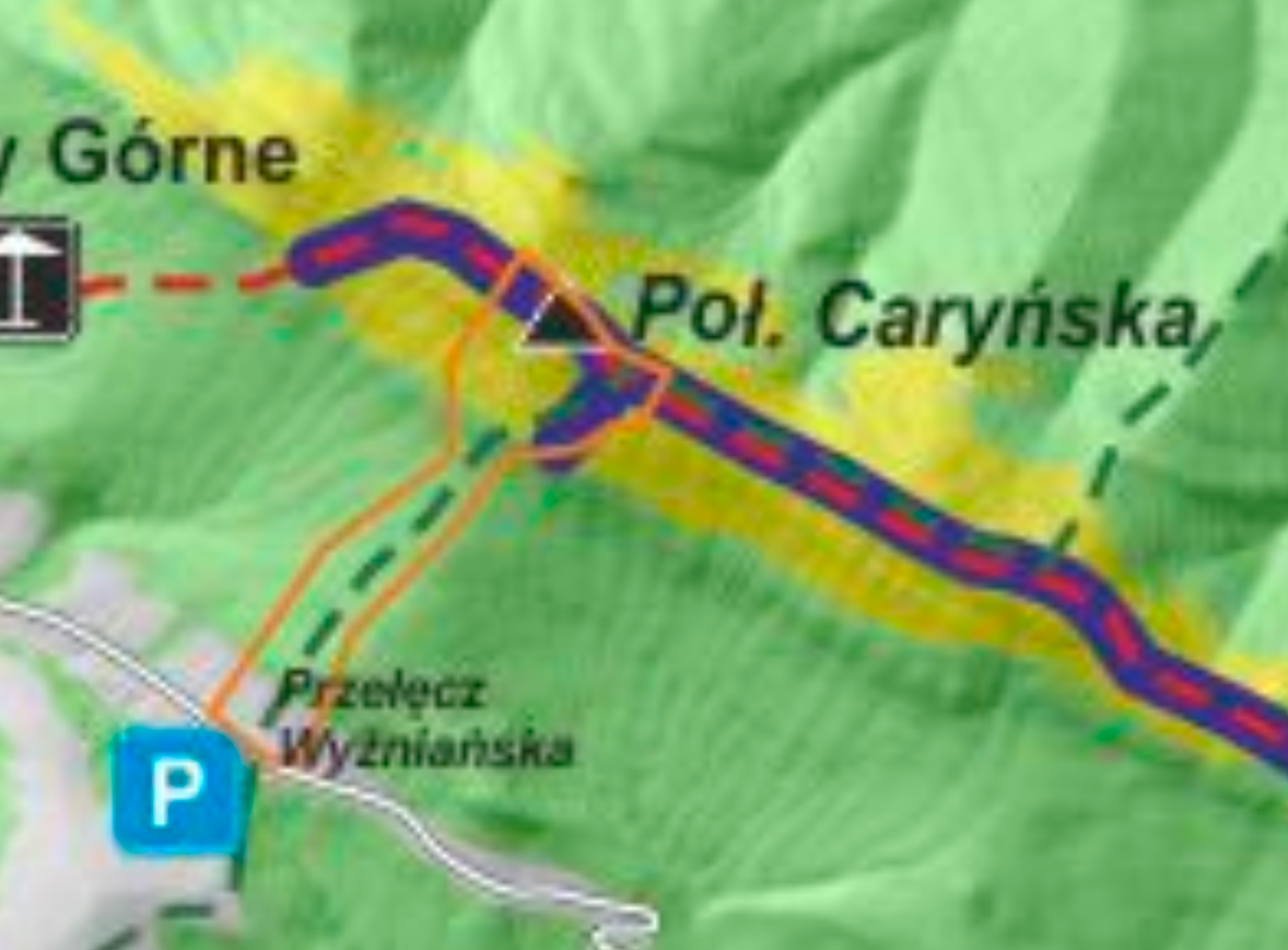 Korytarz zjazdowy z Połoniny Caryńskiej